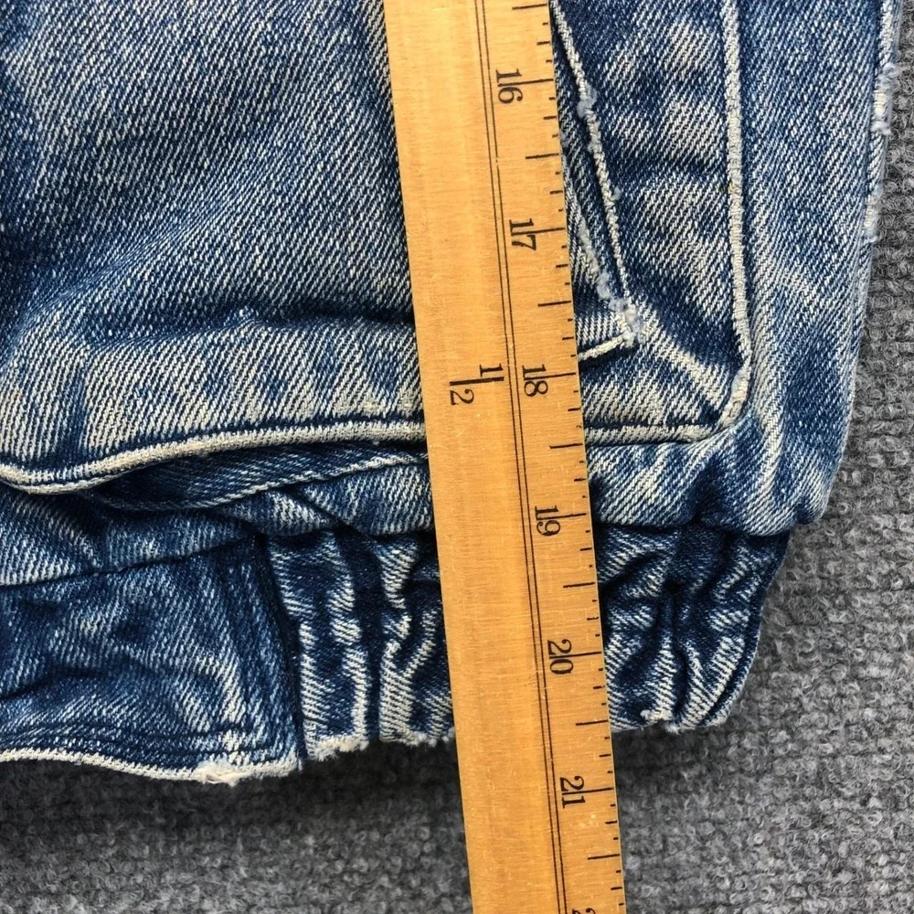 Vintage Levis Kids Denim Bomber Jacket Western Wear Acid Wash Blue Size M 10-12